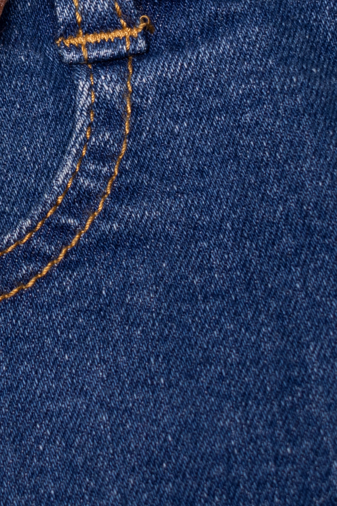 Denim Jeans With Braces Blue