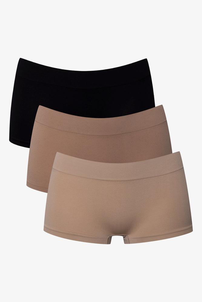3 Pack Seamfree Boylegs Black And Natural