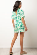 Side Tie Short Kaftan Green (2)