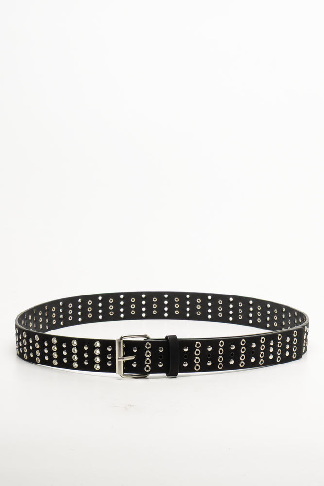 Suede Stud Belt Black