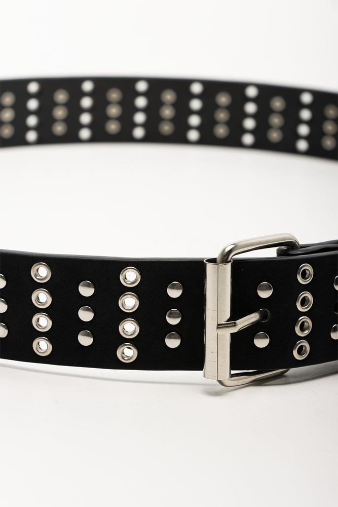 Suede Stud Belt Black