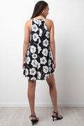 Floral Strappy Dress Black (2)