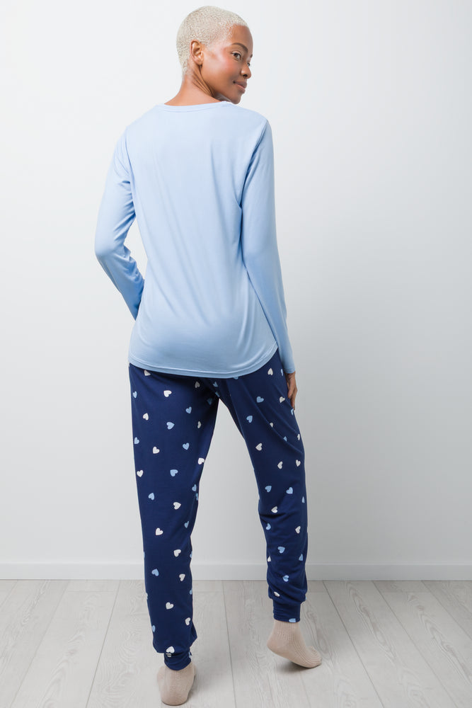Life Is Better in Pyjamas Knit Set Blue (2)