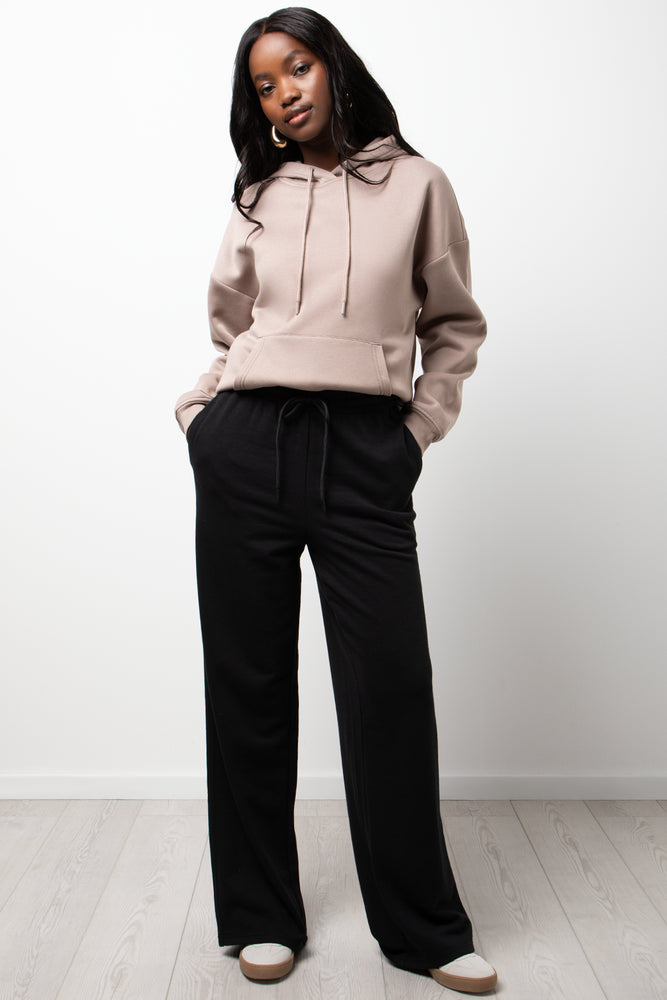 Wide Leg Jogger Trackpants Black