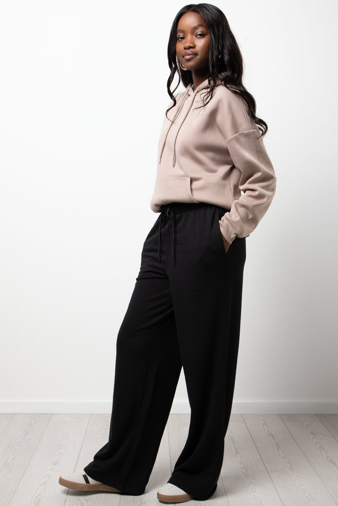 Wide Leg Jogger Trackpants Black (2)