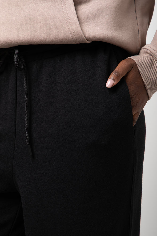 Wide Leg Jogger Trackpants Black (4)