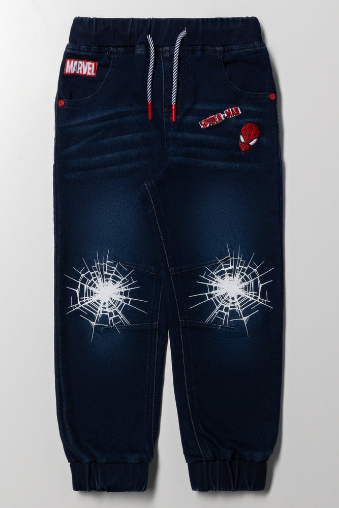 Spiderman Denim Joggers Blue