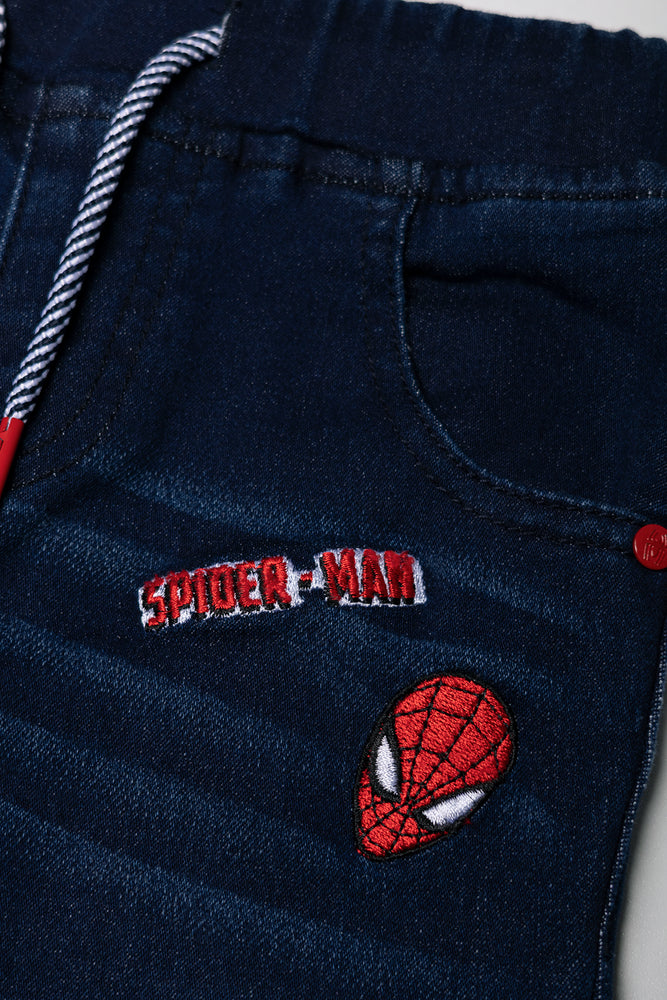 Spiderman Denim Joggers Blue (2)