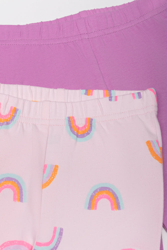 2 Pack Leggings Lilac And pink