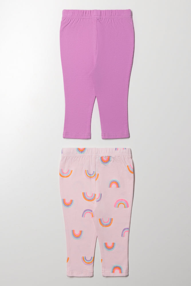2 Pack Leggings Lilac And pink (2)