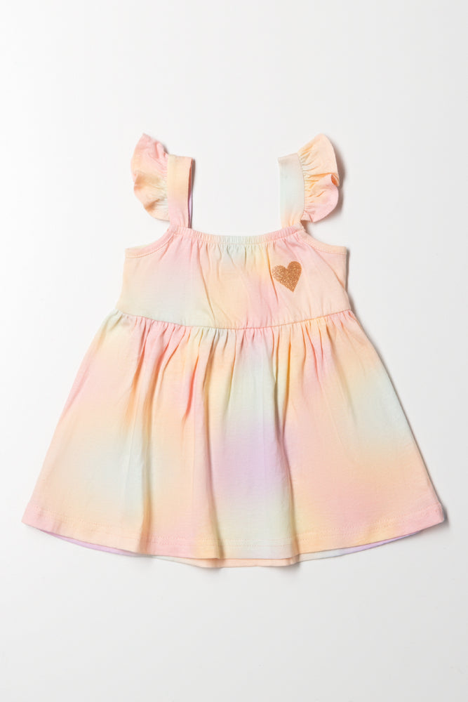 Ruffled Sleeve Dress Multicolour