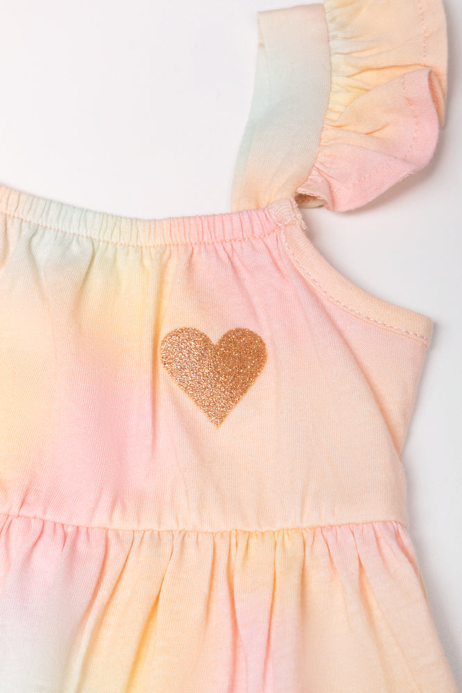 Ruffled Sleeve Dress Multicolour