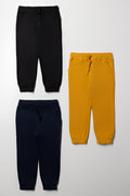 3 Pack Trackpants Navy, Black And Yellow