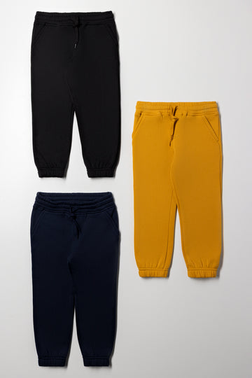 3 Pack Trackpants Navy, Black And Yellow