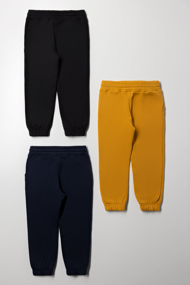 3 Pack Trackpants Navy, Black And Yellow (2)