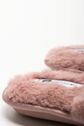 Fur Trim Closed Slippers Pink (3)