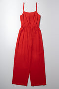 Linen Jumpsuit Red