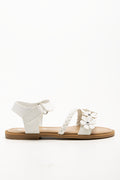 Braided Flower Sandals White (1)