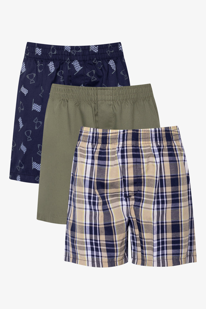 3 Pack Boxers Green And Blue