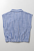 Front Tie Top Blue And White (2)