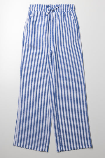 Stripe Linen Pants Blue And White