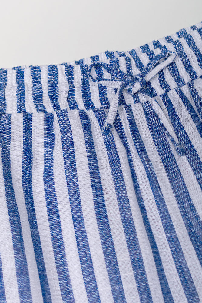 Stripe Linen Pants Blue And White