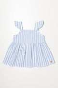 Peplum Frill Strap Top Blue