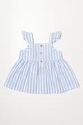Peplum Frill Strap Top Blue (2)