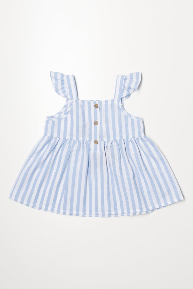 Peplum Frill Strap Top Blue (2)