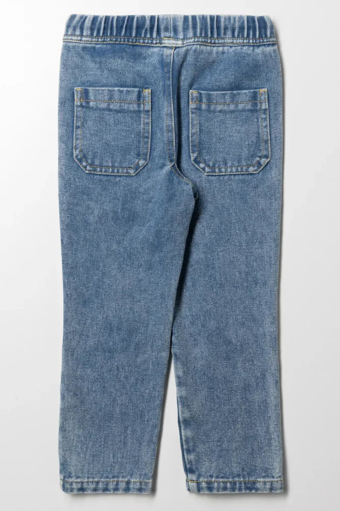 Knee Patch Denim Jeans Light Blue (2)