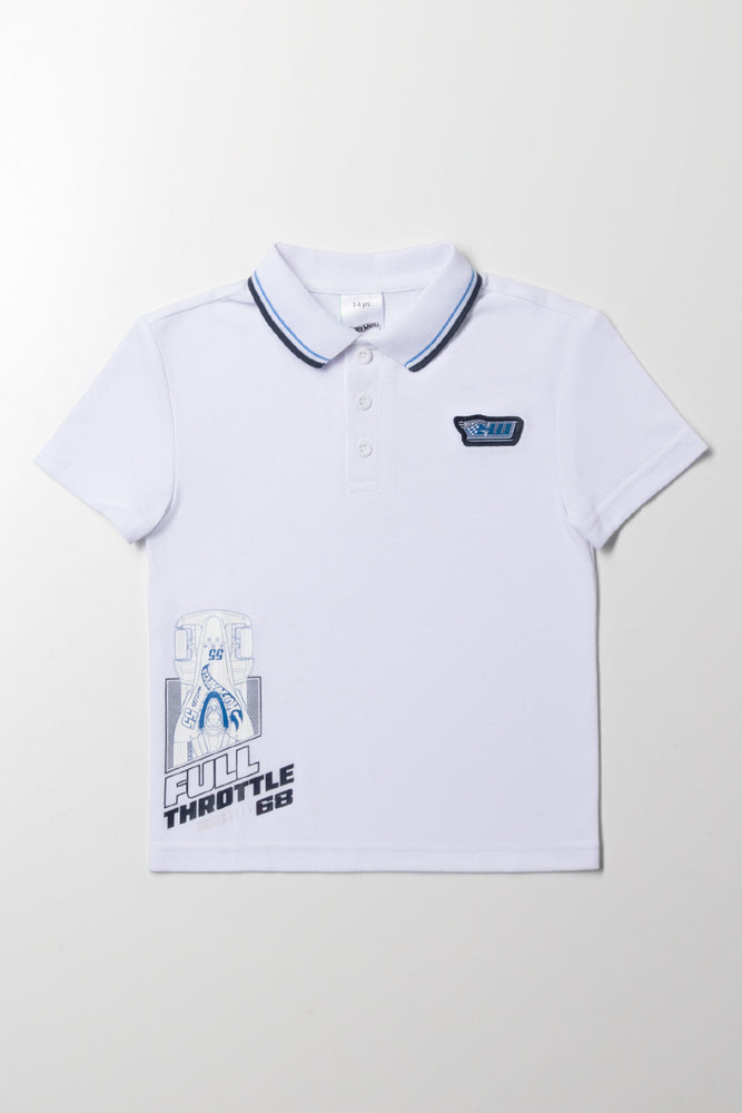 Hot Wheels Short Sleeve Golfer White