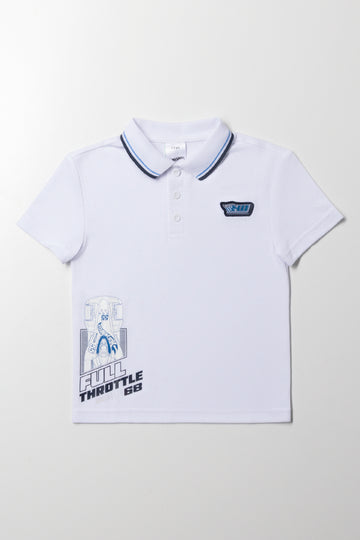 Hot Wheels Short Sleeve Golfer White