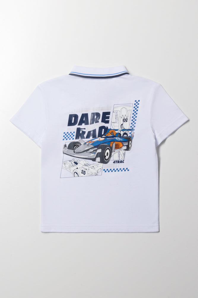 Hot Wheels Short Sleeve Golfer White (2)