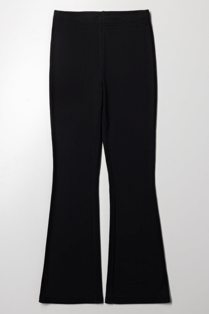 Rib Flare Leggings Dark Grey