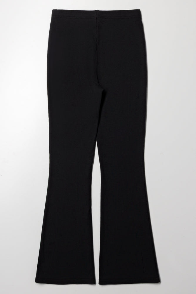 Rib Flare Leggings Dark Grey (2)