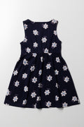 Floral Sleeveless Knit Dress Navy (2)