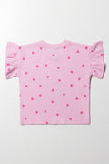 Frill Sleeve T-Shirt Pink (2)