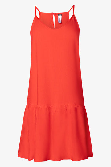 Tiered Strappy Dress Red