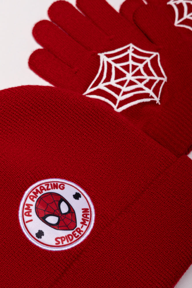 Spider-Man 2 Piece Beanie Set Red