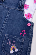 Dungaree With T-Shirt Set Pink (1)