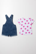 Dungaree With T-Shirt Set Pink (3)