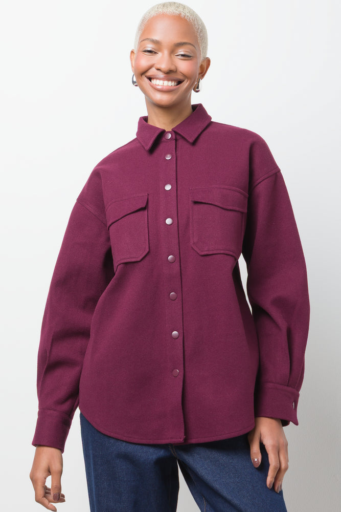 Melton Shirt Burgundy
