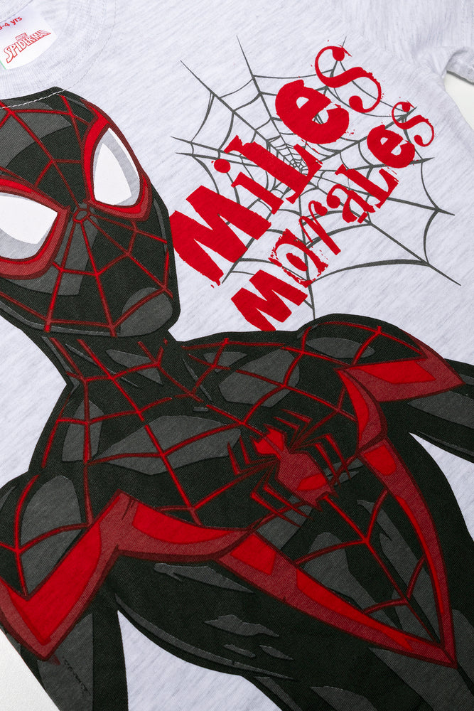 Miles Morales 2 Pack Short Sleeve T-Shirts Grey And Black (1)