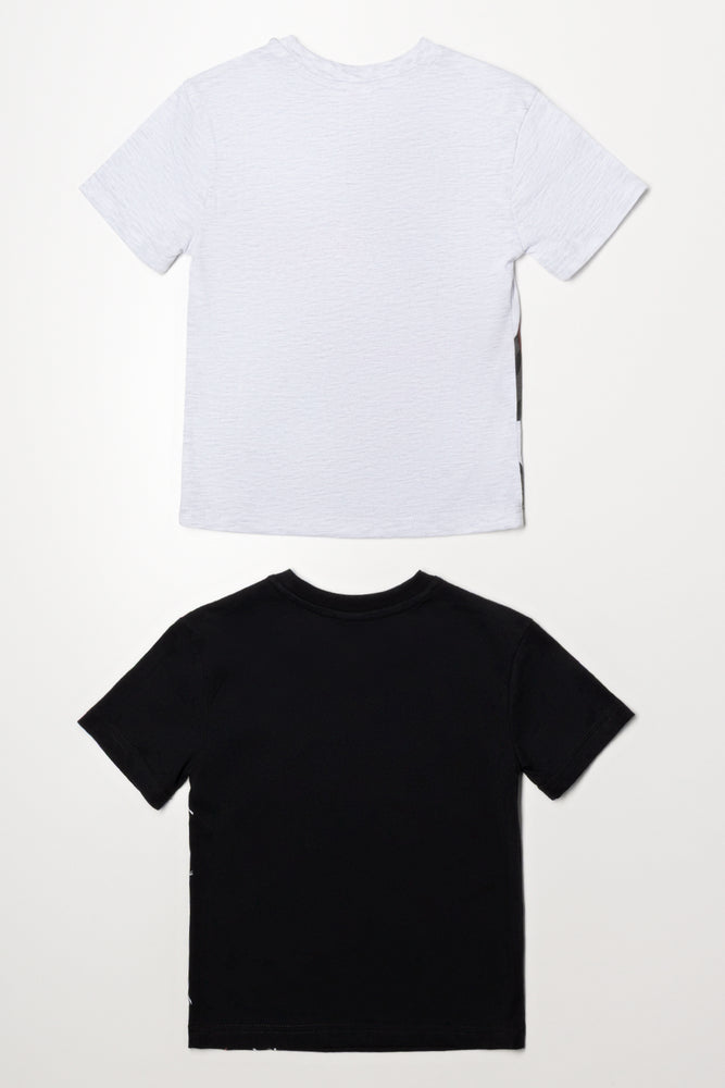 Miles Morales 2 Pack Short Sleeve T-Shirts Grey And Black (3)