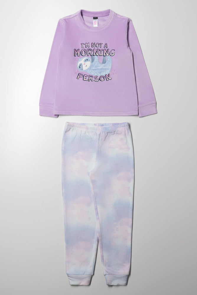Sloth Pyjama Set Lilac