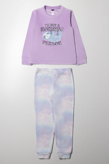 Sloth Pyjama Set Lilac