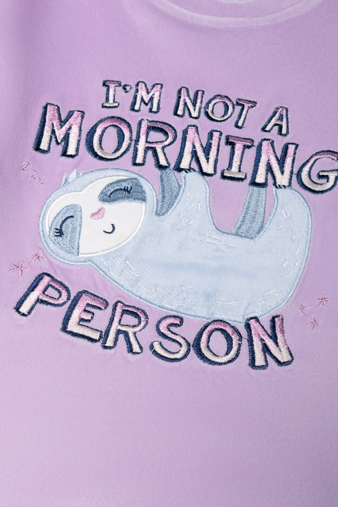 Sloth Pyjama Set Lilac (1)