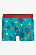 3 Pack Tennis Boxers Grey, Red And Green (2)