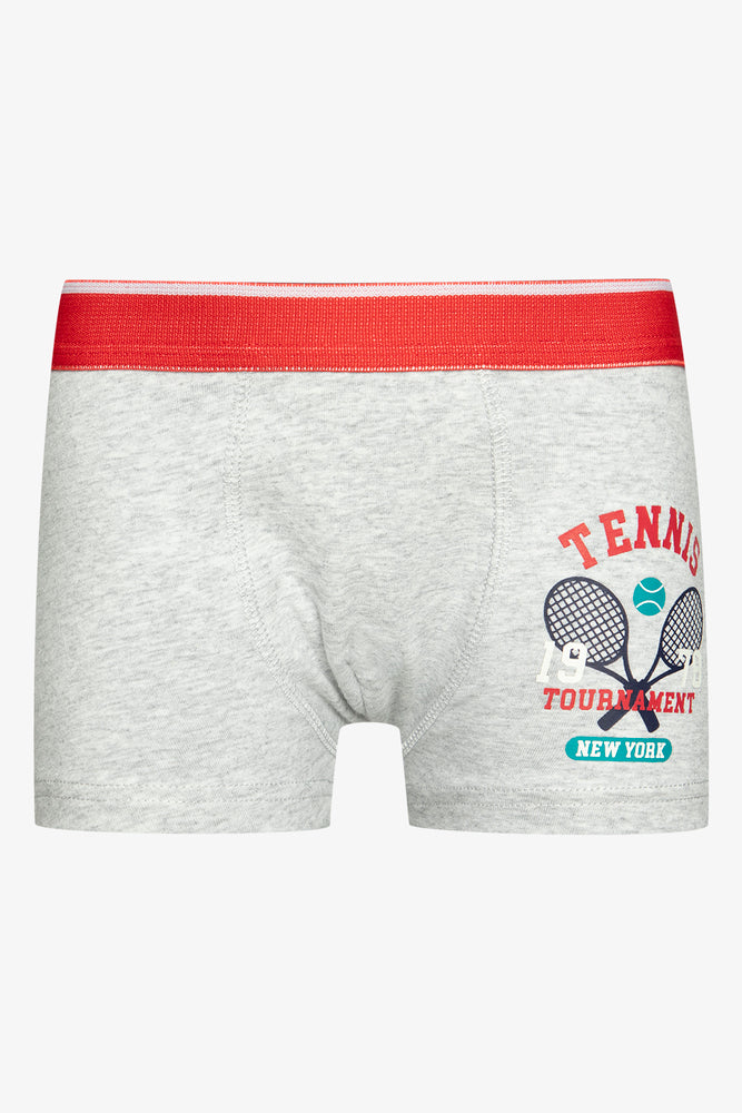 3 Pack Tennis Boxers Grey, Red And Green (3)