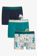 3 Pack Graffiti Knit Boxers Blue